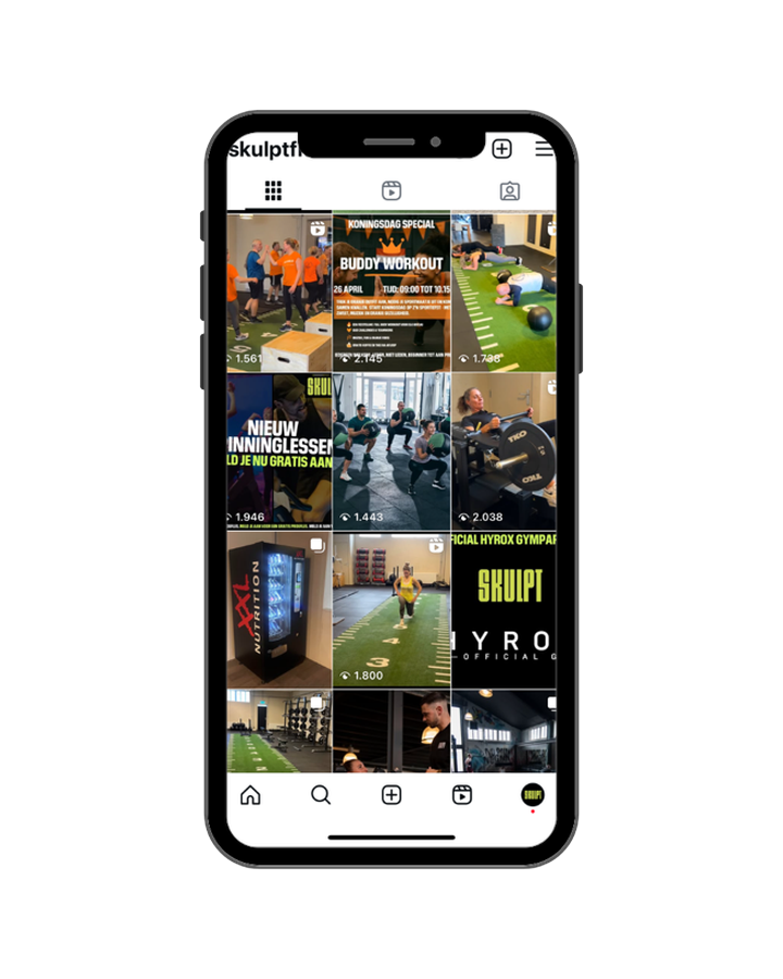 Instagram-profiel van Skulpt Fitness voor het traject